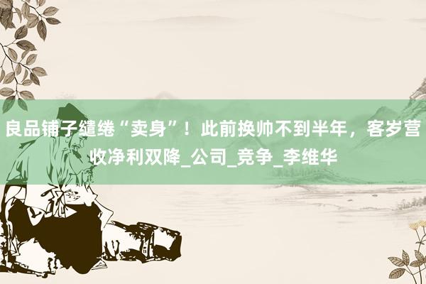 良品铺子缱绻“卖身”！此前换帅不到半年，客岁营收净利双降_公司_竞争_李维华