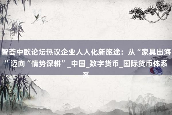智荟中欧论坛热议企业人人化新旅途：从“家具出海”迈向“情势深耕”_中国_数字货币_国际货币体系