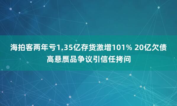 海拍客两年亏1.35亿存货激增101% 20亿欠债高悬赝品争议引信任拷问