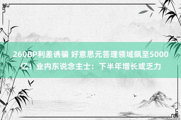 260BP利差诱骗 好意思元答理领域飙至5000亿！业内东说念主士：下半年增长或乏力
