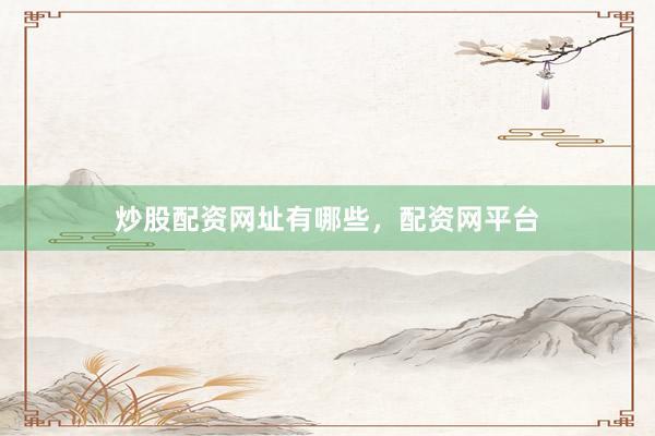 炒股配资网址有哪些，配资网平台