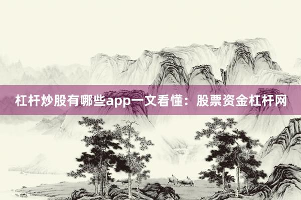 杠杆炒股有哪些app一文看懂：股票资金杠杆网