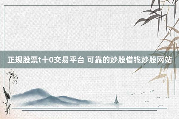 正规股票t十0交易平台 可靠的炒股借钱炒股网站