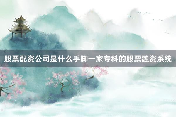 股票配资公司是什么手脚一家专科的股票融资系统