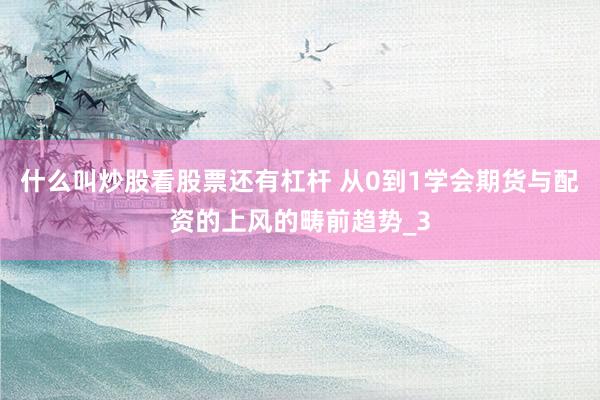 什么叫炒股看股票还有杠杆 从0到1学会期货与配资的上风的畴前趋势_3